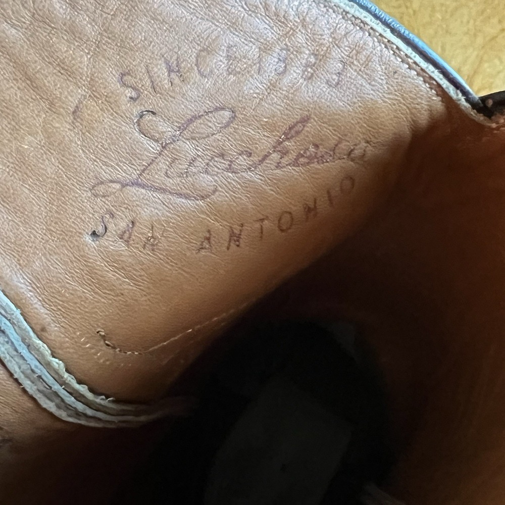 Lucchese San Antonio Vintage Brown Leather Boots Women, Size 6.5A Western 8083 - Picture 13 of 16